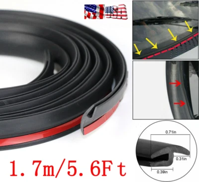  Tira de sellado de panel de parabrisas delantero de goma envejecida para automóvil de 1,7 m moldura sellada Foto 1 de 4