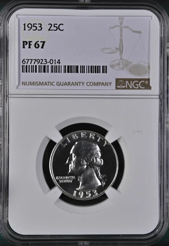 1953 Proof Washington Quarter - NGC PF 67 Cover