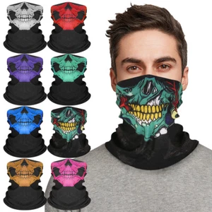 Halloween Skull Dress Up Mask Scary Cycling Face Mask for Hiking Camping Running - Picture 1 of 36