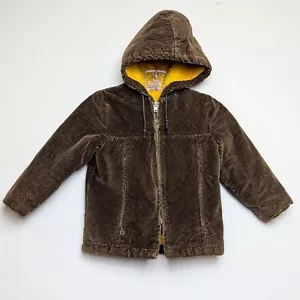 Vintage Pickwick Corduroy Sherpa Lined Kids Jacket 50s 60s Hooded Boys Size 6 - Picture 1 of 10