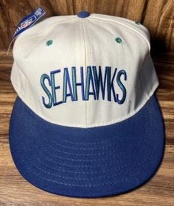 Cappello berretto vintage AANCO NFL Seattle Seahawks doppio logo aderente - Taglia: 7 3/8 NOS - Foto 1 di 10