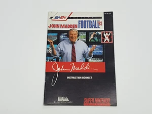 John Madden Football 93 Authentic Original SNES Super Nintendo Manual Only - Picture 1 of 8