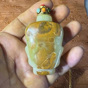 100 % China, jade exquisito, talla manual pura, jade hetiano de jadeíta, botella de tabaco  - Imagen 1 de 7