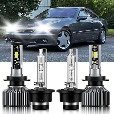 Para Mercedes-Benz CL500 1998-2009 4X H7+D2S LED HID Faros Bombillas Alto Bajo 6500K Foto 1 de 4