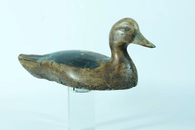 Ancien appelant appeau chasse canard en bois sculpté art populaire polychrome 1 - Photo 1/4
