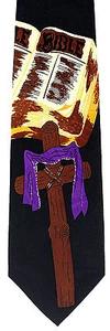 Purple Draped Cross Mens Neck Tie ReligiousJesus Christian Bible Black Necktie - Picture 1 of 2