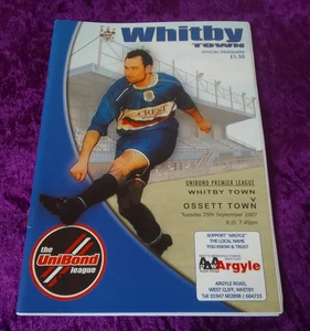 Whitby Town vs Ossett Town - Official Programme - Tuesday 25th September 2007 - Picture 1 of 1