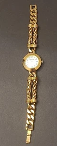 Vintage Jean Vernier Women's Bracelet Watch Gold Tone Stainless - Picture 1 of 9