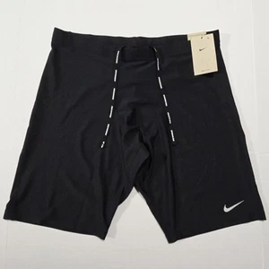Nike Dri Fit Fast Men 2XL Black 1/2 Length Sport Tight Running Shorts DM4727-010 - Picture 1 of 10
