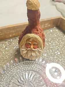 Arte popular vintage de madera pintada a mano de Santa - Imagen 1 de 3