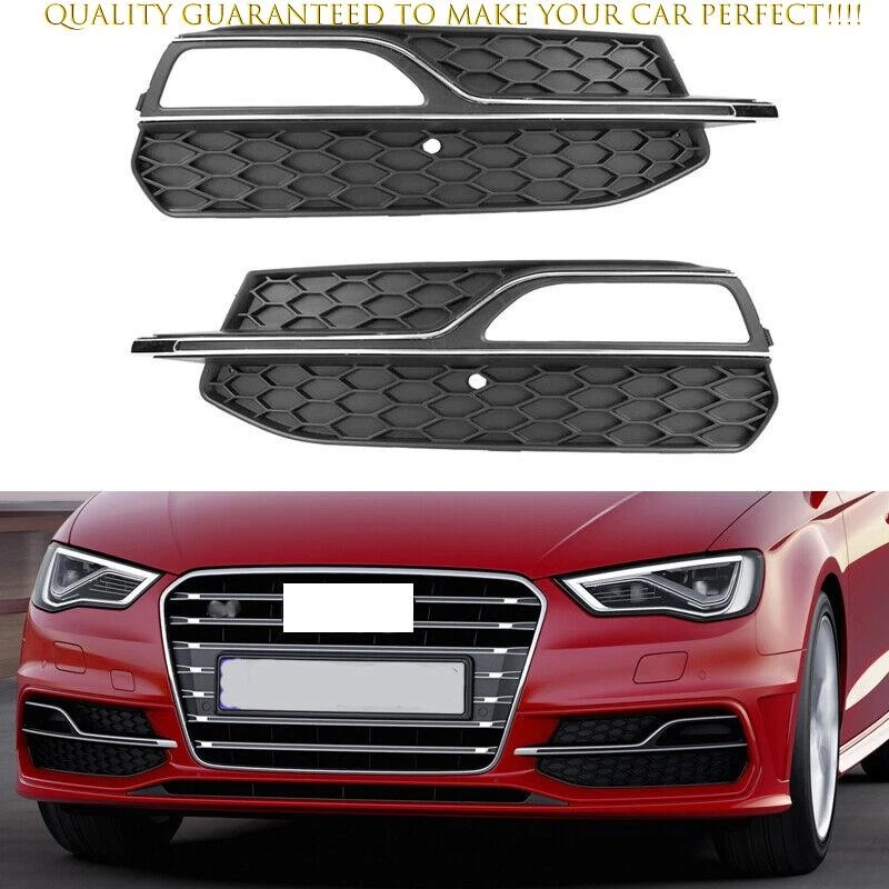 Par de para-choque dianteiro farol de neblina tampa grade serve para 2015-2016 Audi A3 S-Line S3 - Imagem 1 de 4