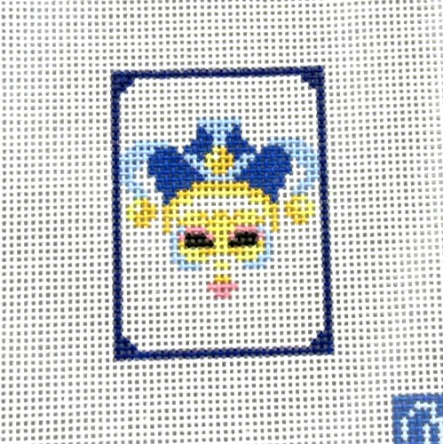 Maura Nolan Joker Mah Jongg Tile Ornament Handpainted Needlepoint Canvas - Image 1 of 1