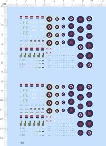 1/200 Segunda Guerra Mundial RAF Royal Air Force Hawker Tempest MK.V Marcas Tobogán Acuático Calcomanía - Imagen 1 de 2