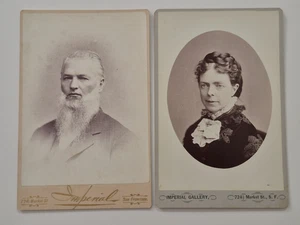 Antique Lot of 2 Man & Woman Cabinet Cards by IMPERIAL Photographic Gallery, SF - Picture 1 of 2