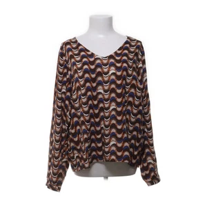 Cream, Bluse, Größe: 42, Braun/Blau/Weiß, Viskose, Chevron, Satin, Damen #gs1 - Bild 1 von 5