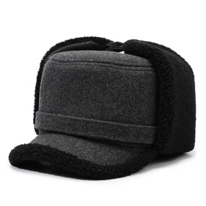 Cappello da uomo invernale con patta per orecchie cappello da cacciatore caldo stile russo berretto da sci Ushanka  - Foto 1 di 10
