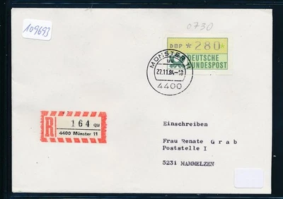109693) Reco-Brief, RZ 4400 Münster 11 "qu",K2 27.11.84, ATM Schaltergerät 1.Tag - Bild 1 von 2