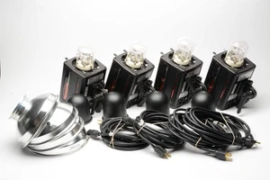 Kit of 4 heads Photogenic PL450 Powerlight 450 Studio heads, reflectors, bulbs, - Picture 1 of 10