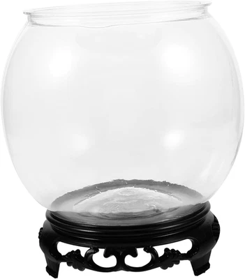 1 Juego Transparente Redondo Pecera Plástico Pecera Terrario Jarrón Vidrio Terrari Foto 1 de 4