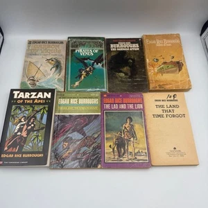 Edgar Rice Burroughs Lot 8 Paperbacks Science Fiction 60s 70s - Picture 1 of 12