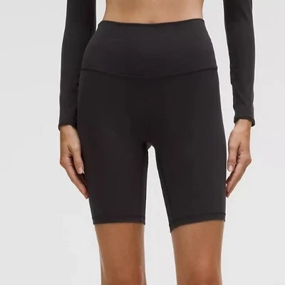 Lululemon Align 黑色高腰瑜伽锻炼跑步短裤 8 英寸 6/S 码 — 第 1/4 张图片