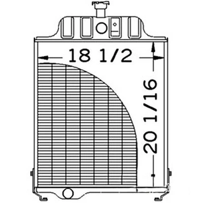 AT71190 Nuevo radiador sin enfriador de aceite 2 1/4" altura de cuello de llenado se adapta a John Deere 401D Foto 1 de 4