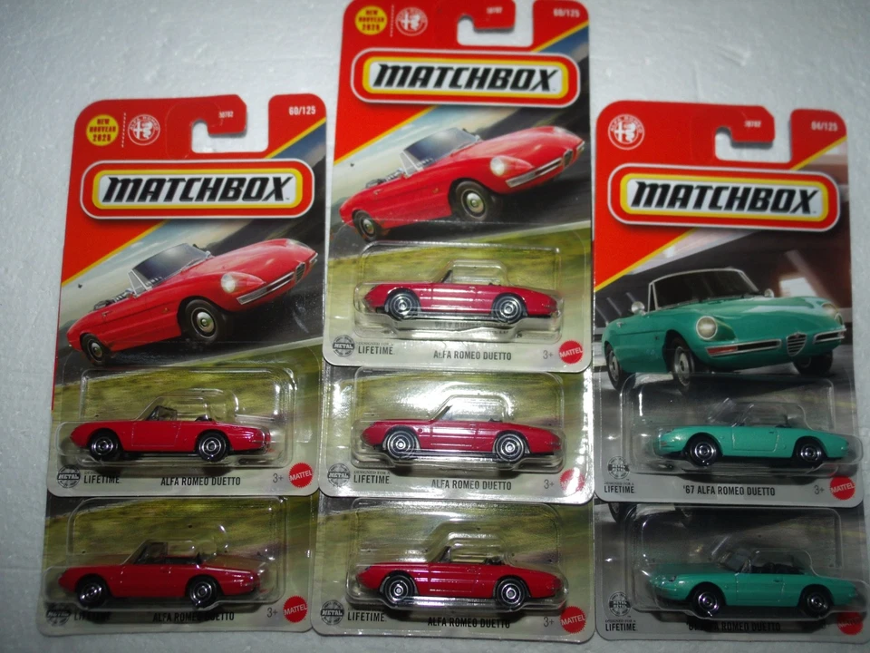 Matchbox 2025 New Model Alfa Romeo Duetto lot of 7(both colors) VHTF - image 1 of 1