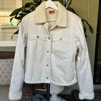 Chaqueta de Colección Y2k Oakley Software Mujer Mediana Sherpa Forrada de Vellón Blanca De Colección Foto 1 de 4
