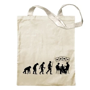 Kartenspiel Pokern Evolution Tragetasche Baumwolltasche Stoffbeutel langer Henk - Bild 1 von 91