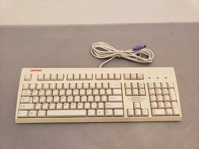 Vintage Compaq KB-9965 PC Computer Keyboard PS2 Retro White - Image 1 of 4