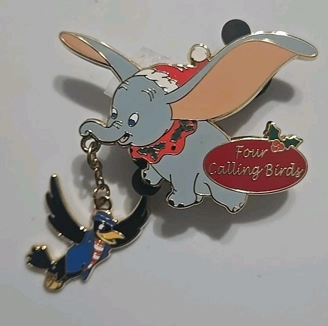 Prendedor LE 300 Disney 12 Días de Navidad Cuatro Pájaros Llamadores Cuervo Dumbo Cuelga  Foto 1 de 1