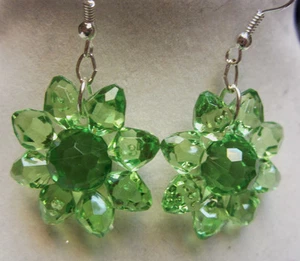 ST. PATRICKS DAY OSTERN FRÜHLING 925 OHRRING GRÜNE BLUME Nora's USA Handarbeit  - Bild 1 von 4