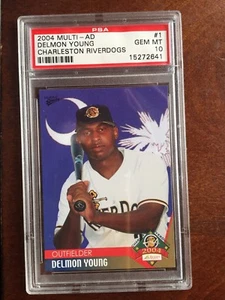 2004 Delmon Young Multi Ad Charleston Riverdogs Rookie RARE RC PSA 10 GEM MINT - Picture 1 of 2