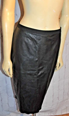 Falda recta forrada a lápiz BCBG Max Azria para mujer negra imitación cuero XS Foto 1 de 4
