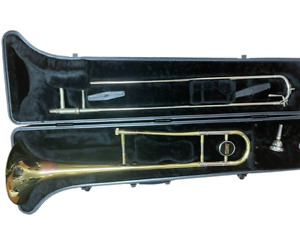 Jupiter JSL-432 Tenor Brass Trombone W/Vincent Bach 5g mouthpiece/case AS-IS