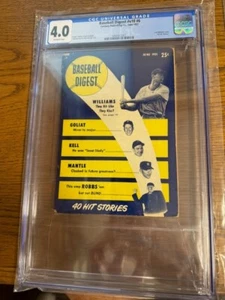 June 1951 Baseball Digest Mickey Mantle Newsstand First Ever Cover CGC 4.0 - Picture 1 of 5