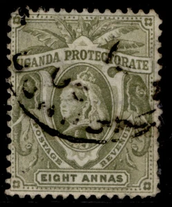 UGANDA QV SG89, 8a oliva pálida, BIEN USADA. Cat £30. - Imagen 1 de 1