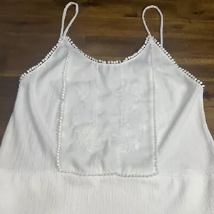 Zara Damen S Mini Sommerkleid Rüschen Ärmellos Spaghettiträger Bestickt Teen - Bild 1 von 10