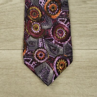 Givenchy Men's Vintage Designer Necktie Abstract Geometric 100% Silk Made in USA - Image 1 of 4