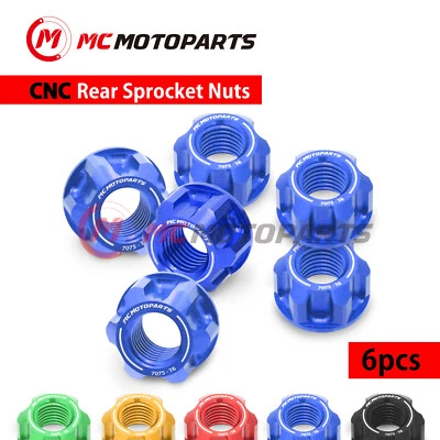 Kit de tuercas de piñón trasero SPOKE6 azul para Triumph Tiger 955i 05 06 Foto 1 de 4