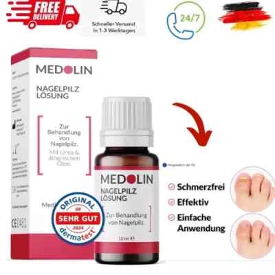 Medolin Nagelpilz Lösung-Effektiver Nagellack Belegter Wirkweise-Nagelhärter,10m - Bild 1 von 4