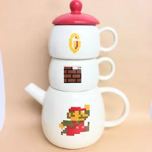 Nintendo Super Mario Bros. Mario Pot Tower Teapot Cups Set 2004 Club Dydo Japan - Picture 1 of 10