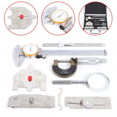 Kit de inspección de medidor de soldadura de 0-25 mm caja de regla de prueba de herramienta de medidor de inspección de soldador Foto 1 de 4