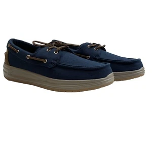 Lands' End Canvas Boat Shoes Men Deck Mens Slip Ons Casual Navy Blue Size 11.5 - Picture 1 of 8