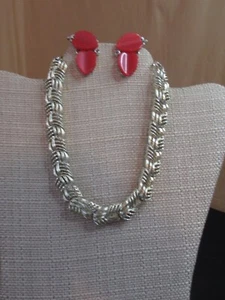 Collana e orecchini a clip vintage Lisner - Foto 1 di 6