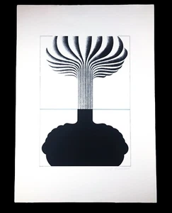 Wilhelm Beuermann Op Art Serigraphie Spiegelung handsigniert limitiert 47/50 - Picture 1 of 4