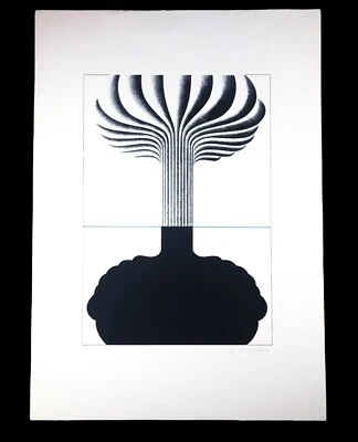 Wilhelm Beuermann Op Art Serigraphie Spiegelung handsigniert limitiert 47/50 - Bild 1 von 4