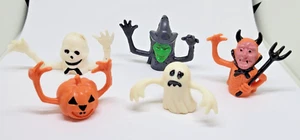 5 Vintage Star Toy Co Rubber Halloween Finger Puppets Devil Witch Skeleton Ghost - Picture 1 of 12