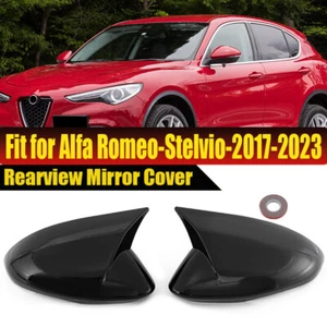 Para Alfa Romeo Stelvio OX 2017-23 Estilo bocina Espejo Cubierta Tapa Montajes Superposición - Imagen 1 de 9