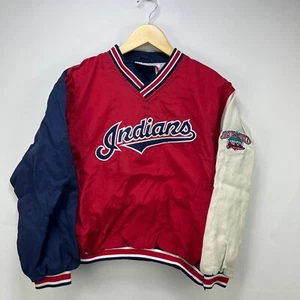 Vintage 90s Cleveland Indians Pullover Windbreaker Jacket XS MLB - Picture 1 of 11